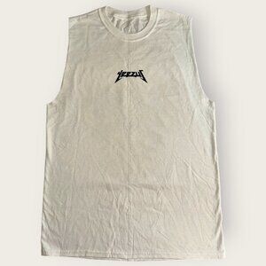 White Yeezus Sleeveless T-Shirt Size Large.